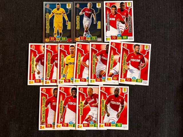 Lot 14 Cards Cartes Panini Adrenalyn Xl Foot 2019/2020 Equipe Monaco Rookie