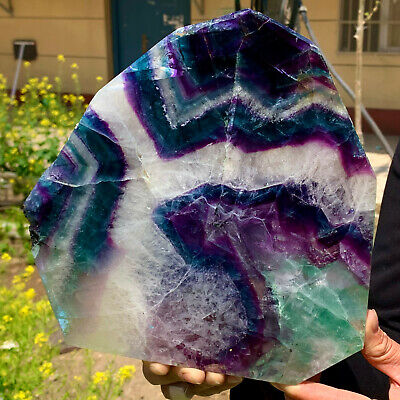6.97LB Natural beautiful Rainbow Fluorite Crystal Rough stone specimens cur