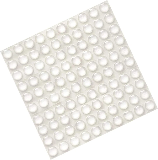Pequeños parachoques de puerta de gabinete, puntos de armario adhesivo pies de goma bumpones pequeños 100 piezas
