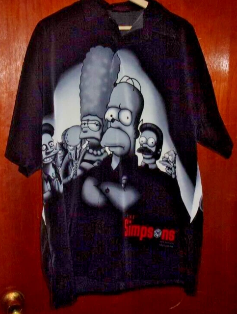 THE SIMPSONS X Sopranos Button Up Shirt Men XL HOMER 2001 Vintage 