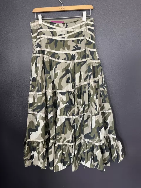 Women's Mix Nouveau Skirt 8 Camo Retro Swing Long Ruffled Tiered Boho