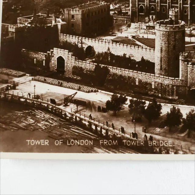 London Tower Aerial RPPC Postcard 1920s English Real Photo England Bridge B662 3