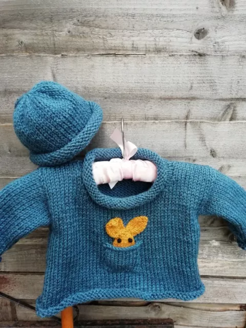 Easy Beginner Baby Sweater And Hat Knitting Pattern