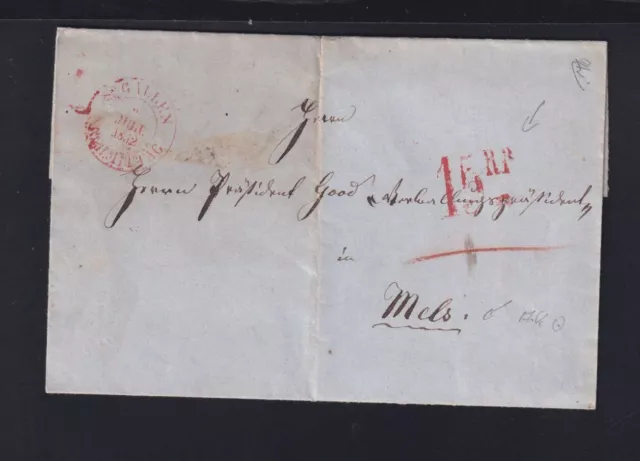 Schweiz Faltbrief 1852 St. Gallen nach Mels