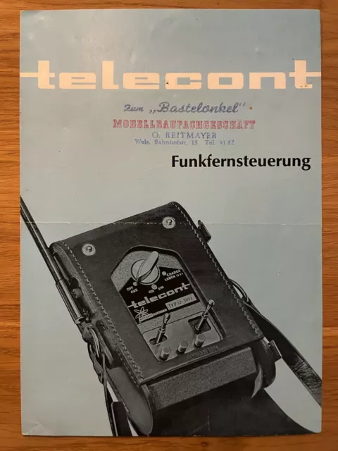 Alter Telecont Modellbau Prospekt * Fernsteuerungen * Ladegeräte