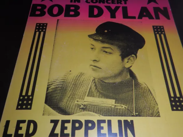 Vintage Bob Dylan, Led Zeppelin, Eric Clapton, Jimi Hendrix Poster 13 x 21 3