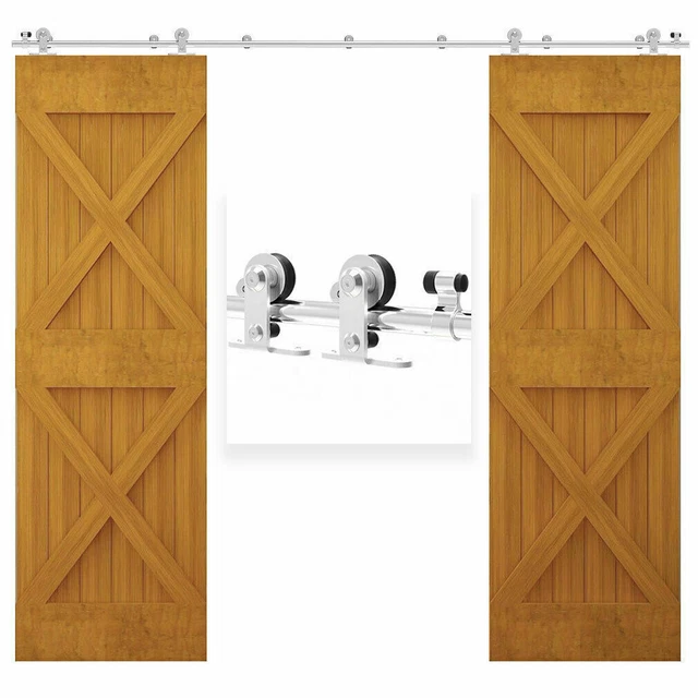4-16FT Stainless Steel Sliding Barn Door Hardware Track Kit Single/Double Doors