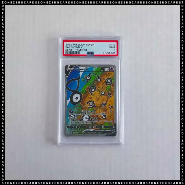 Unown V 177/195- Silver Tempest - Full Art - Pokemon Ultra Rare Card - Holo  Foil