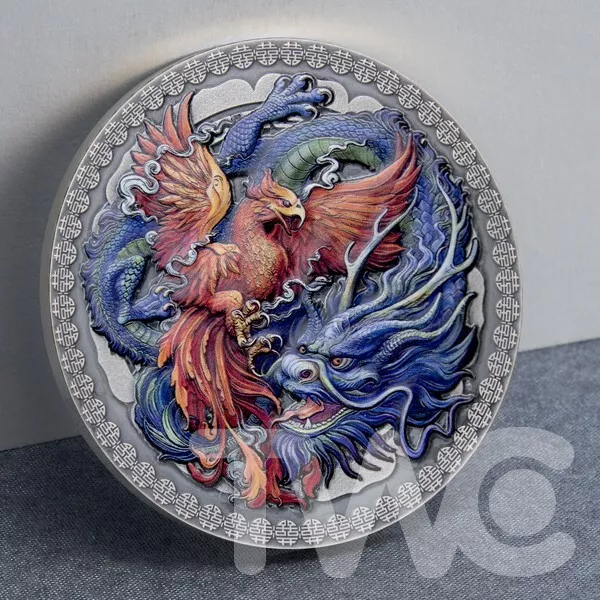 Phoenix and Dragon Oriental Culture Collection Silver Coin Republic of Ghan 2021