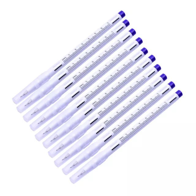 10Pc Microblading Piercing Tattoo Augenbraue Haut Marker Pen mit Messlineal 2