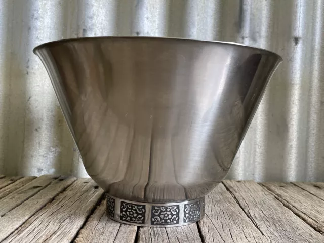 VINTAGE Stainless Steel WILTSHIRE BURGUNDY LARGE SERVING BOWL