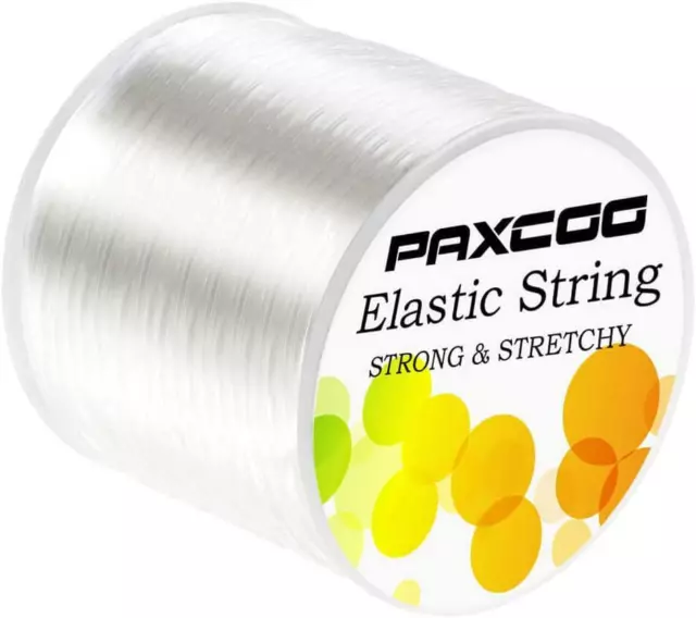  Paxcoo Stretchy String for Bracelets, 0.5mm Black