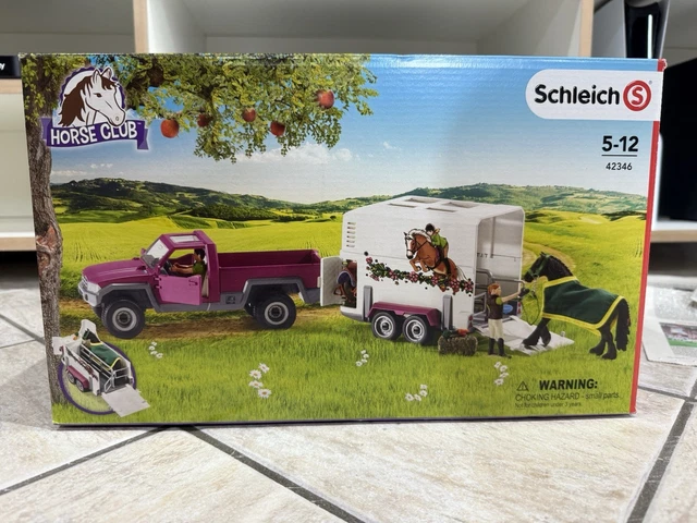 Schleich Horse Club Pick-up Avec Remorque Et Cheval Frison - Set 38 Éléments Dès 5 Ans
