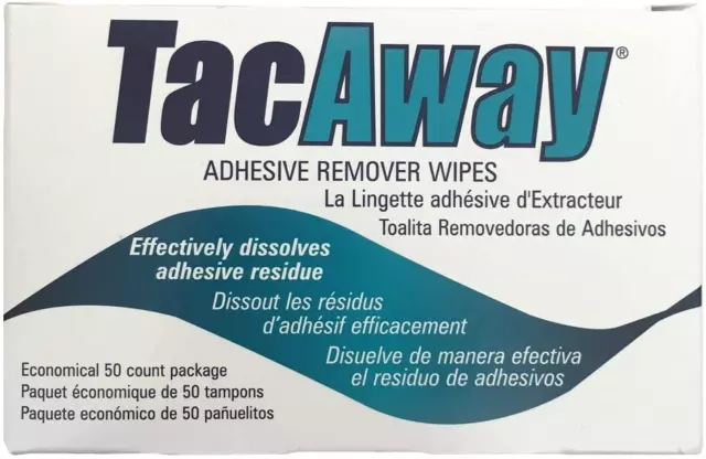 Skin-Tac-H Adhesive Tacaway Remover Wipes, 50Count Size:50 Count (Pack Of 1)