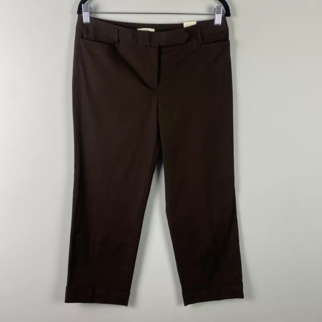 Loft Marisa Crop Pants Size 6 Brown Straight Leg