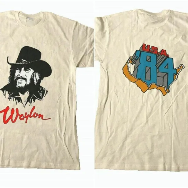 Waylon Jennings 84 Tour Music T-Shirt Unisex For Fans S-5XL 2SIDES