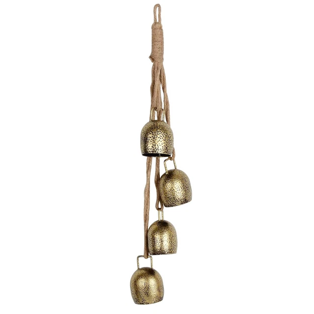 M METERXITY Lot De Cloches Suspendues Décoratives – Carillons Éoliens Vintage Argenté, Idéal Noël Jardin Fenêtre Maison (Cordes 4 Couleurs)