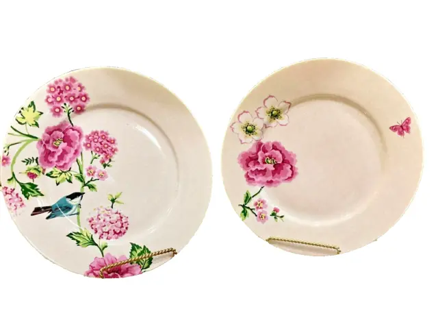 THE ENGLISH TABLE Fine China Easter Spring Plates Floral Bird Salad ...