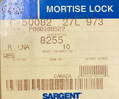 Sargent 8255 LNA US10 Mortise Office Lockset Right Hand, less cylinder