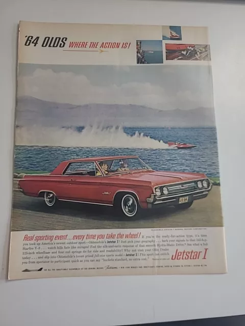 Jetstar 1 Oldsmobile 1964 Vintage Print Ad 10x13