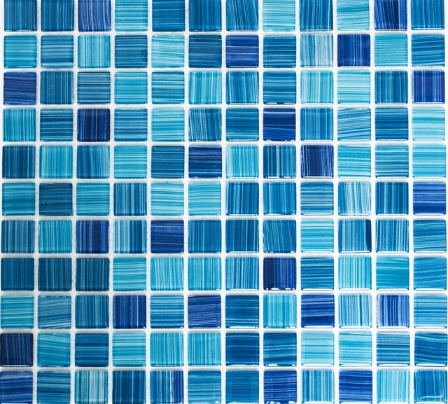 Mosaïque Pâte De Verre MOSANI - Bleu Turquoise Océan - Pour Crédence Cuisine Ou Salle De Bain