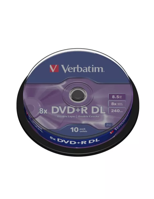 Stock 90 Pz DVD DL Verbatim DVD+R  8x DUAL Layer