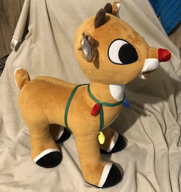 LARGE THE RUDOLPH Co. Red Nose Reindeer 21” Door Greeter Plush Christmas Lights $24.94 - PicClick