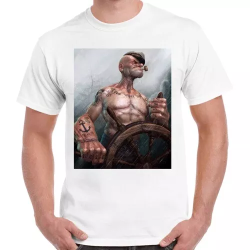 Popeye Sailor Cartoon Fictional Vintage Retro T Shirt 778