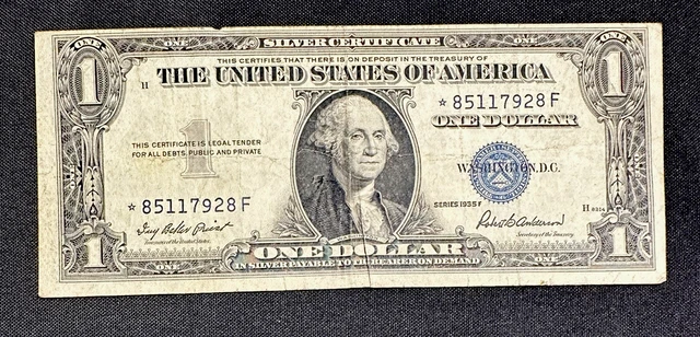 1935 F $1 Dollar Silver Certificate Star Note ⭐️