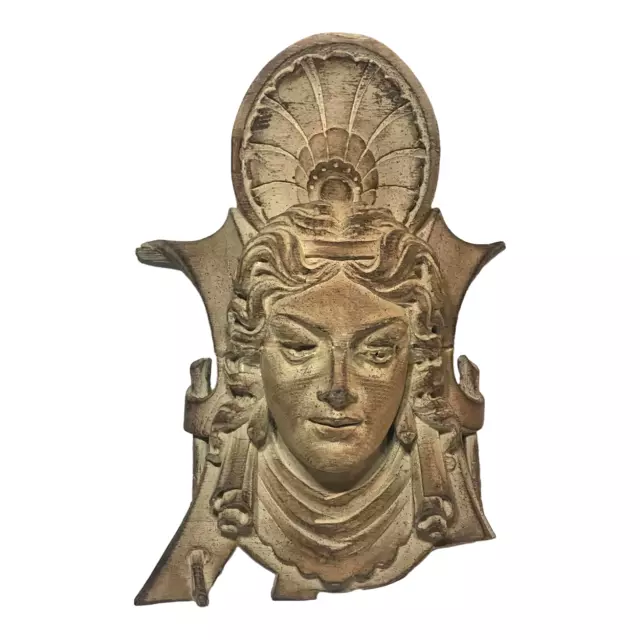 Antique Sculpture Figurative Carved Oak Wood Architectural Element Art Nouveau