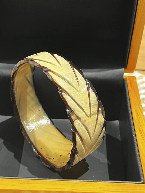 Bracelet Manchette Vintage En Résine - Couleurs Bleu, Jaune, Beige, Blanc, Bijou Fantaisie Femme