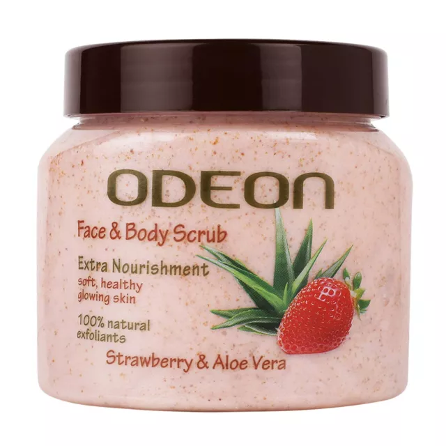 @ODEON Face And Body Scrub With Strawberry & Aloe Vera 300ml