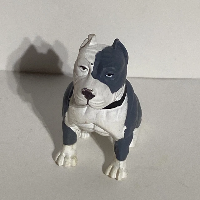 HOMIES HOOD HOUNDS Pitbull Dog Pit Figure Figurine Gray White