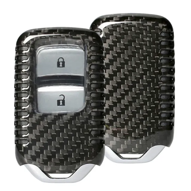 1Pc Black Carbon Fiber Car Auto Remote Key Shell Case Fit Honda HRV Vezel