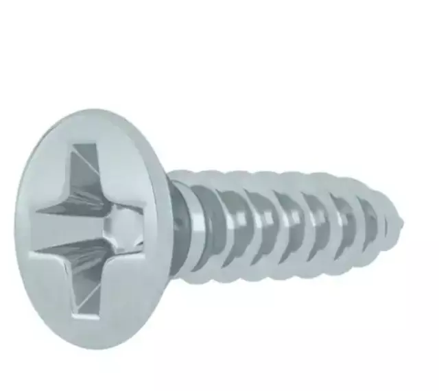 Everbilt #10 x 3/4 in. Tornillos metálicos de cabeza plana chapados en zinc Phillips (paquete de 100)