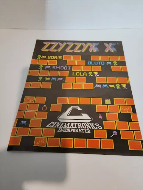 Flyer  CINEMATRONICS,ZZYZZYX  X Arcade Video Game advertisement original see pic