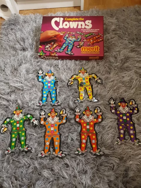 Merit The Clowns Game Vintage Board Game INCOMPLETE. For spares! Please read!