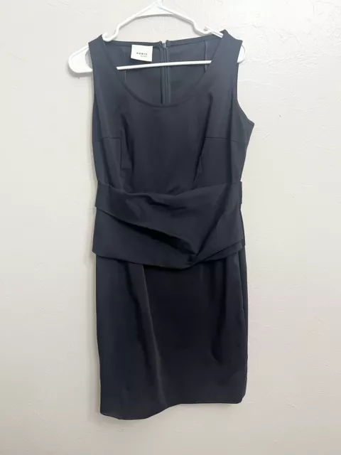 AKRIS PUNTO Solid Black Lined Stretch Crepe Shift Dress Size US 12