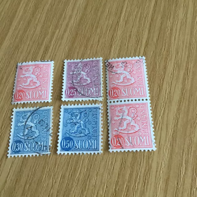 Briefmarken , Suomi , Finnland   Konvolut , 6 Marken gest.             K6