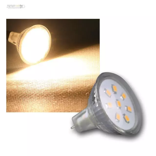 MR11 Strahler Leuchtmittel, 8 SMD LED warmweiß, 140lm, 12V/2W, Birne Spot Lampe