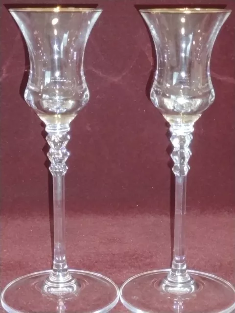 Vintage Sonata Gold by Mikasa Wine Glasses (2)-Stunning Cordial, Pony Glasses