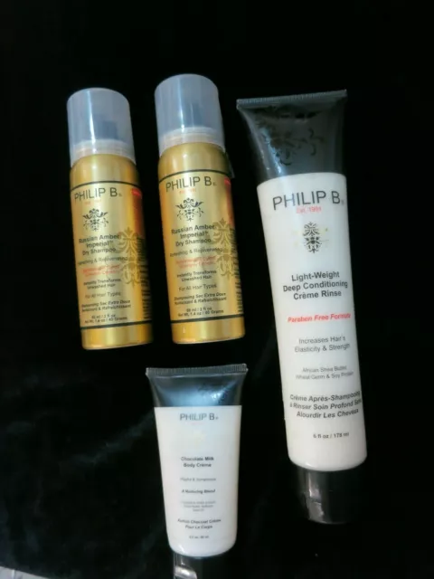 PHILIP B Light-Weight Deep Conditioning Creme Rinse 6 Oz + Extras Dry shampoo