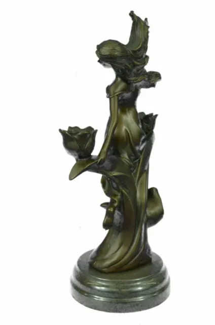 Victorian Gold Gilt Bronze Art Nouveau Candlestick Candleholder Sculpture Deal 3