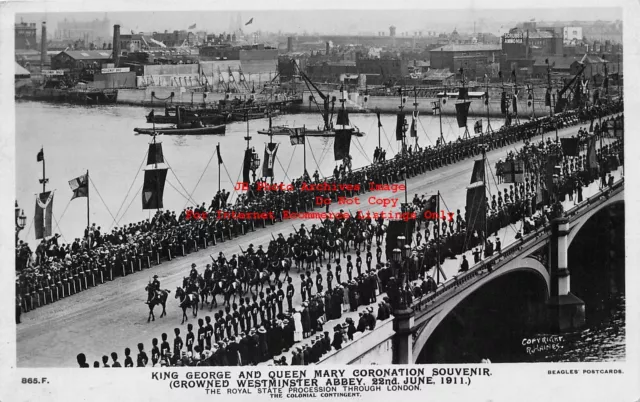 English Royalty, RPPC, King George & Queen Mary Coronation, June 1911