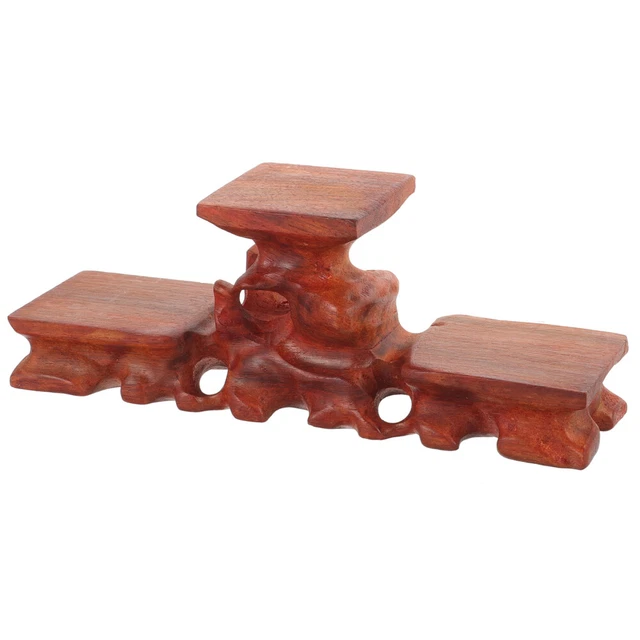 Supporto espositivo stile cinese legni statua Buddha su base in legno