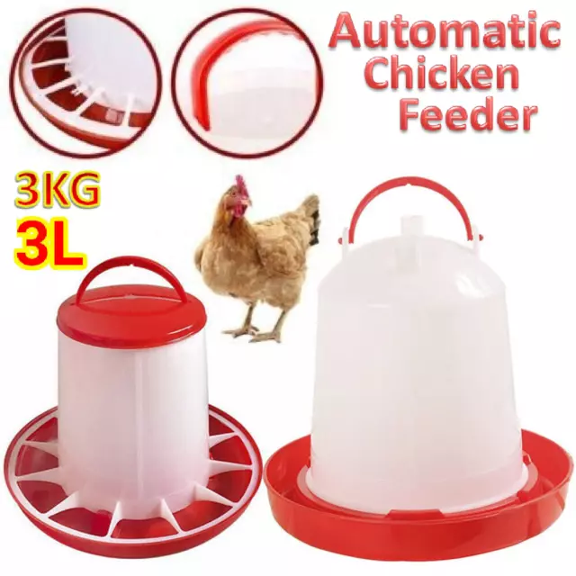 Automatic Chicken Bird Chook Poultry Feeder Drinker Chicken Poultry Waterer 3 KG