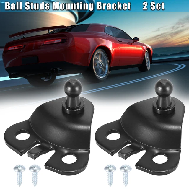 2 Set Black Car Ball Studs Mounting Brackets for Gas Struts Shocks 50x48x21mm