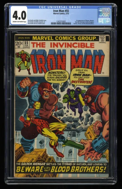 Iron Man #55 CGC VG 4.0 1st Appearance Thanos! Drax the Destroyer!  Marvel 1973