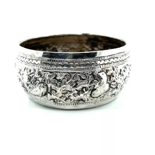 Small Burmese Silver Repousse Offering Bowl
