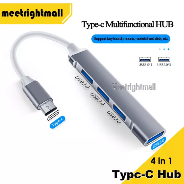 USB C HUB 3.0 Type C 4-Port Multi-Splitter OTG Adapter for PC Android Laptop Mac